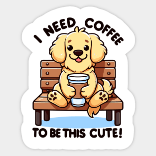 Cute Dog Coffee Lover Gifts Sticker